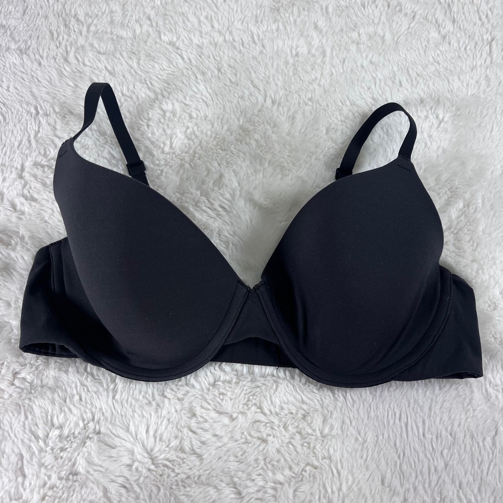 Skims Fits Everybody T-Shirt Bra Onyx Black Underwire Padded Size 34C RN158973